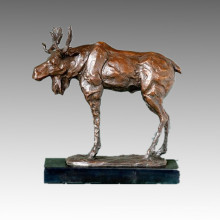 Animal Statue Standing Deer/Moose Bronze Sculpture, Milo Tpal-166